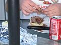 The making of a steak sandwich